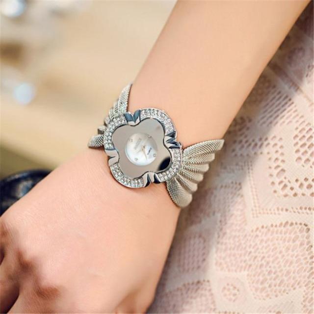 Lady Diamond Reloj pulsera de acero inoxidable